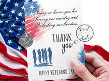 Happy Veterans Day Card PRINTABLE