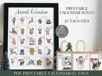 Advent Calendar PRINTABLE For Kids Numbers