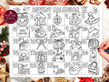 Coloring Christmas Advent Calendar PRINTABLE Page Countdown