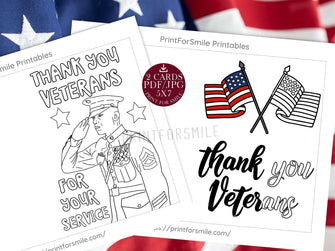 Veterans Day Coloring Card PRINTABLE