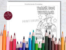 Veterans Day Coloring Card PRINTABLE