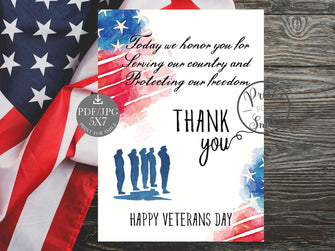 Happy Veterans Day Card PRINTABLE