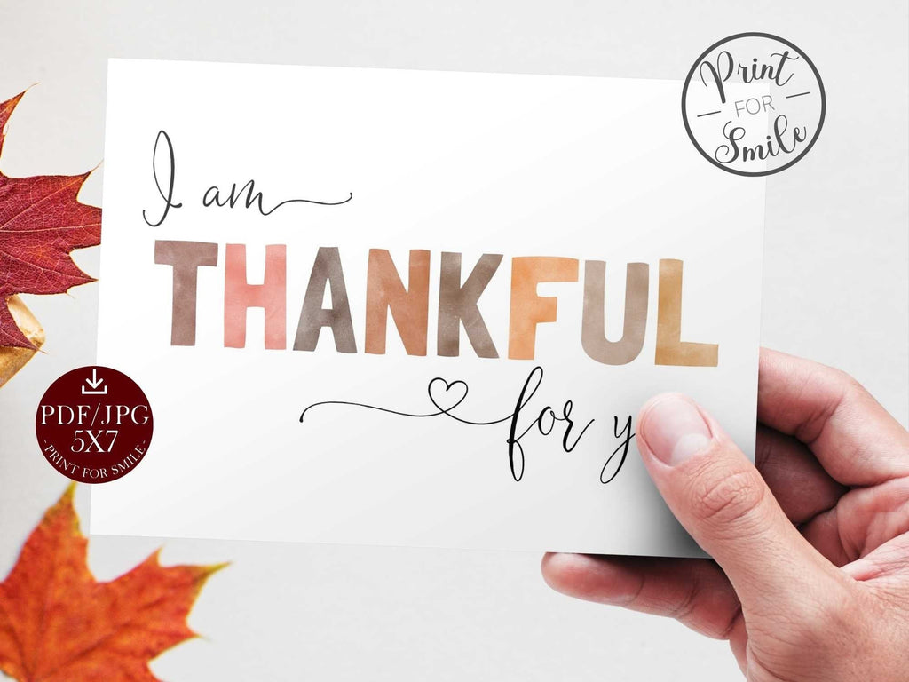 Thankful Card PRINTABLE Thanksgiving Card