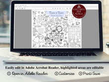 editable wedding placemat