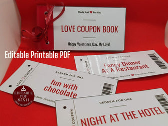 Love Coupon Book Printable Editable Him