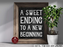 A Sweet Ending To A New Beginning Sign PRINTABLE Chalkboard Sign