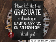 Graduation Name And Address Sign PRINTABLE Chalkboard