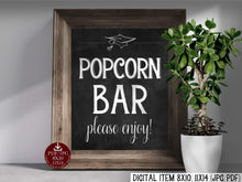 Graduation Popcorn Bar Sign PRINTABLE Chalkboard