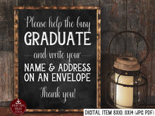 Graduation Name And Address Sign PRINTABLE Chalkboard