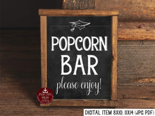 Graduation Popcorn Bar Sign PRINTABLE Chalkboard