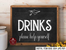 Graduation Drinks Sign PRINTABLE Chalkboard