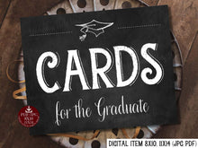 Cards For The Graduate Sign PRINTABLE Chalkboard Sign