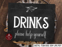 Graduation Drinks Sign PRINTABLE Chalkboard