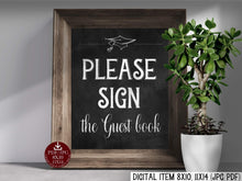 Please Sign The Guest Book Sign Graduation PRINTABLE Chalkboard