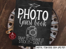 Graduation Photo Guest Book Sign PRINTABLE Chalkboard