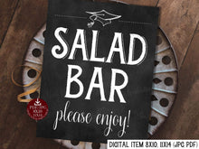 Graduation Salad Bar Sign PRINTABLE Chalkboard