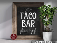 Graduation Taco Bar Sign PRINTABLE Chalkboard