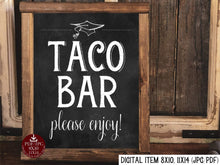 Graduation Taco Bar Sign PRINTABLE Chalkboard