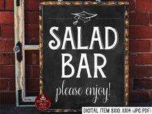 Graduation Salad Bar Sign PRINTABLE Chalkboard