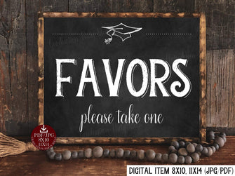 Graduation Favors Sign PRINTABLE Chalkboard Sign