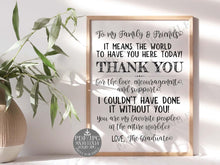 Graduation Thank You Sign Guests PRINTABLE