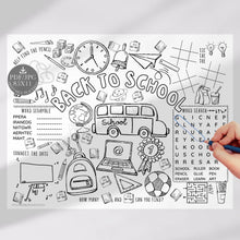 Back To School Placemat PRINTABLE First Day Of School Placemat Coloring Page Activity Sheet