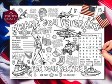 Veterans day placemat printable